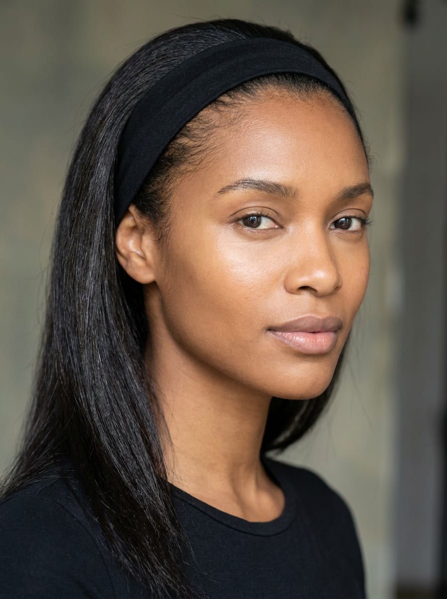 Sleek Hair mit schwarzem Haarreif - Haarreif Frisur